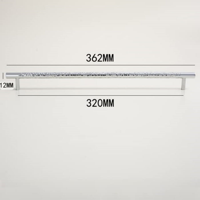 Glittery Silver Hammered Cabinet Bar Handle