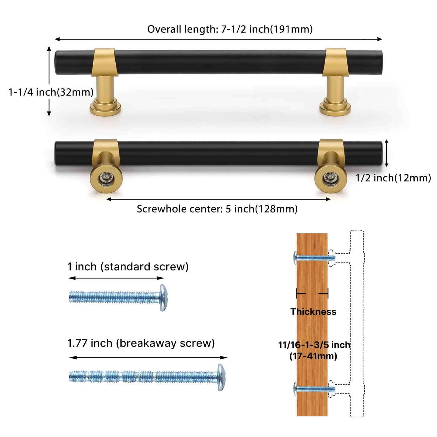 Black Gold Cabinet Handles Kitchen Cabinet Hardware