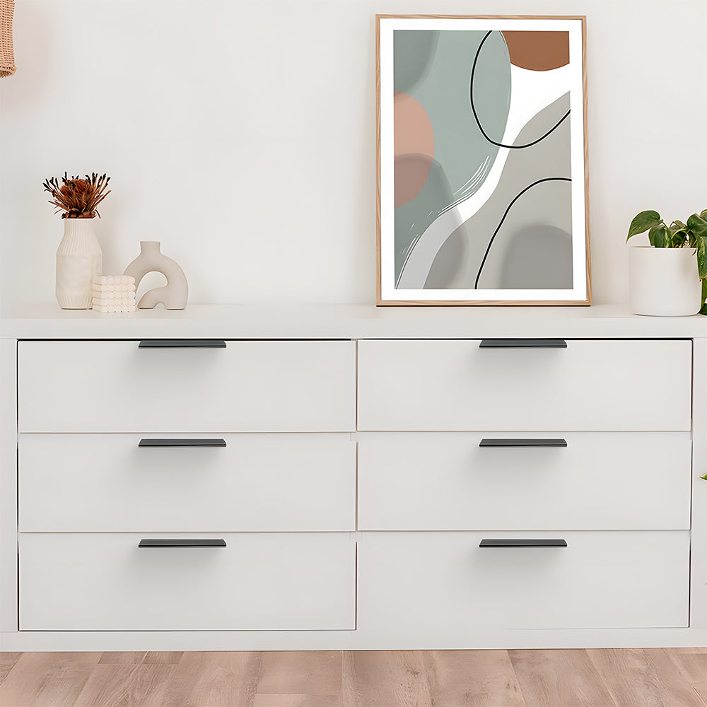 Black Kitchen Cabinet Drawer Edge Finger Pulls