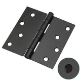 4in Matte Black Butt Hinges with Square Corners Door Hinges