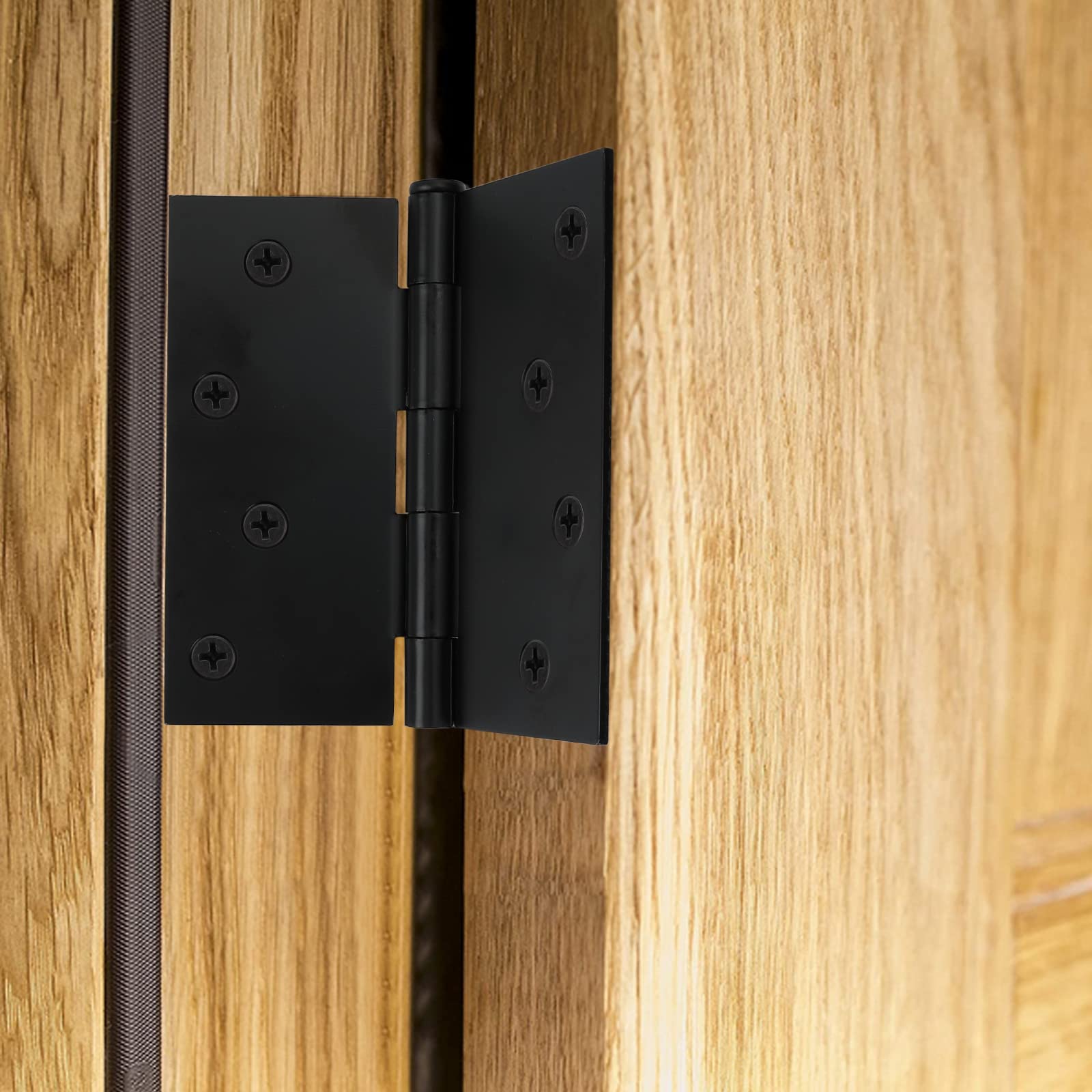 4in Matte Black Butt Hinges with Square Corners Door Hinges