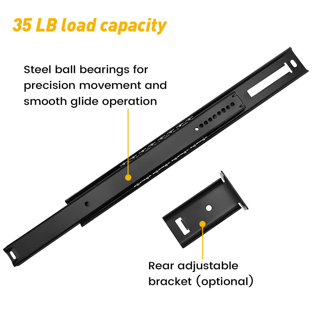 3/4 Extension Center Mount Slides Drawer Slides