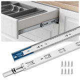 3-Section Full Extension Side Mount Slides Soft Close Drawer Slides 100 LB Load Capacity