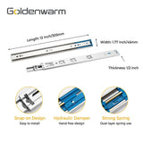 3-Section Full Extension Side Mount Slides Soft Close Drawer Slides 100 LB Load Capacity