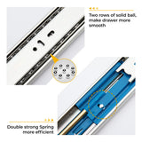 3-Section Full Extension Side Mount Slides Soft Close Drawer Slides 100 LB Load Capacity