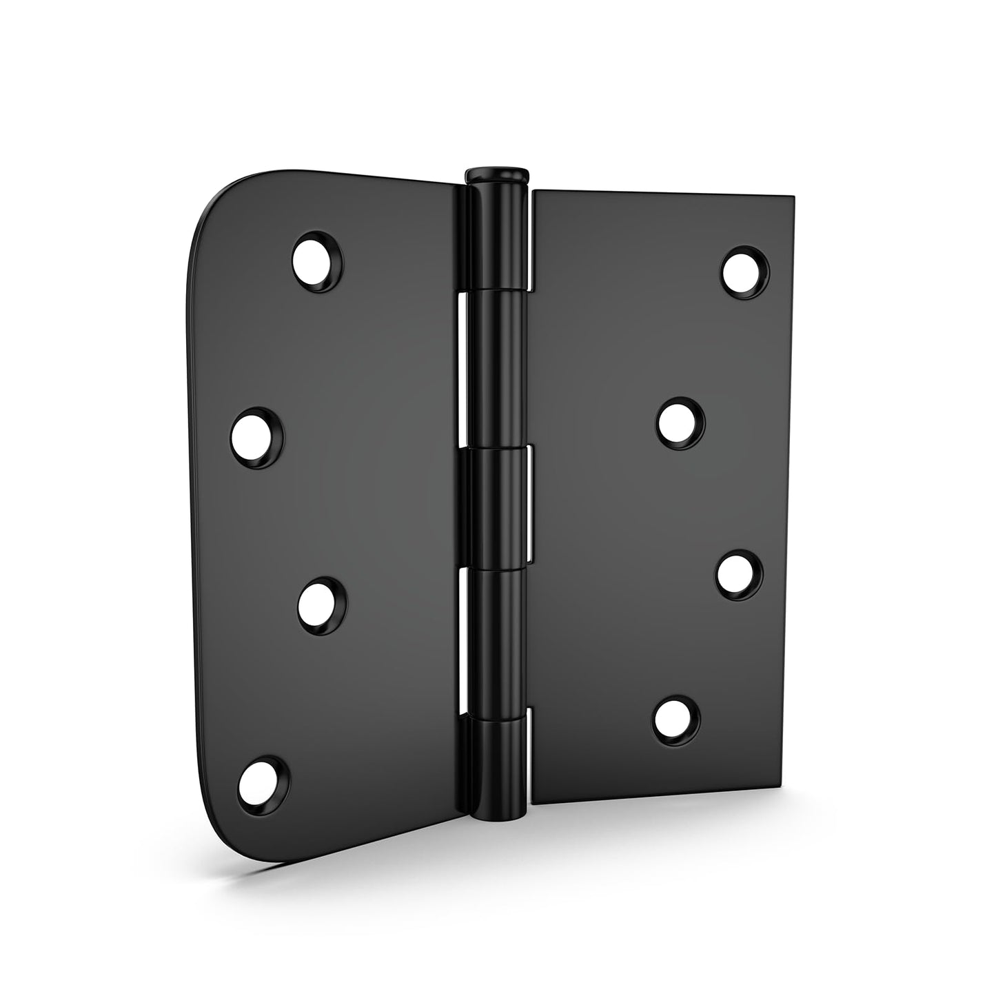 4 inch x 4 inch Matte Black with Square & Round Corners Door Hinges