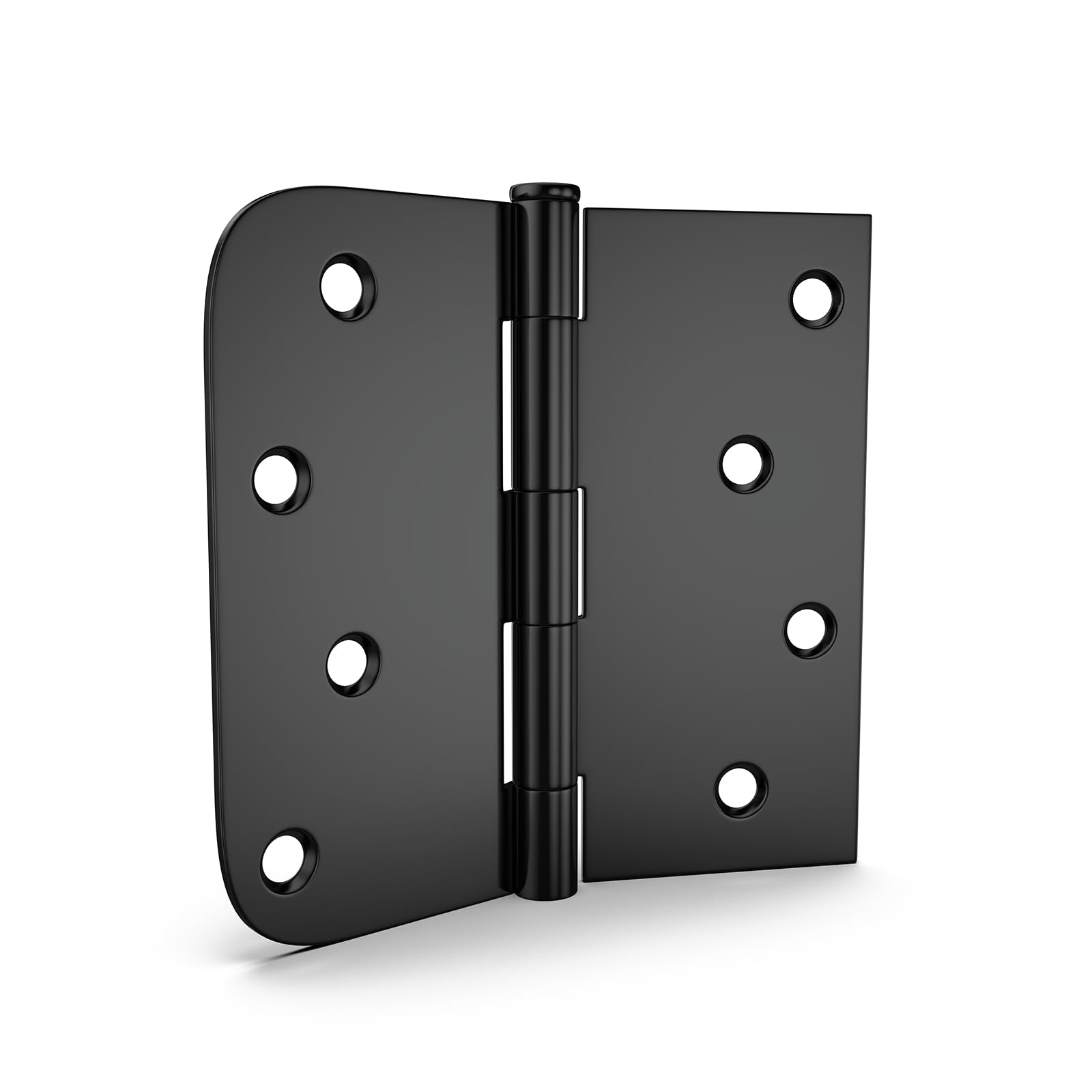 4 inch x 4 inch Matte Black with Square & Round Corners Door Hinges