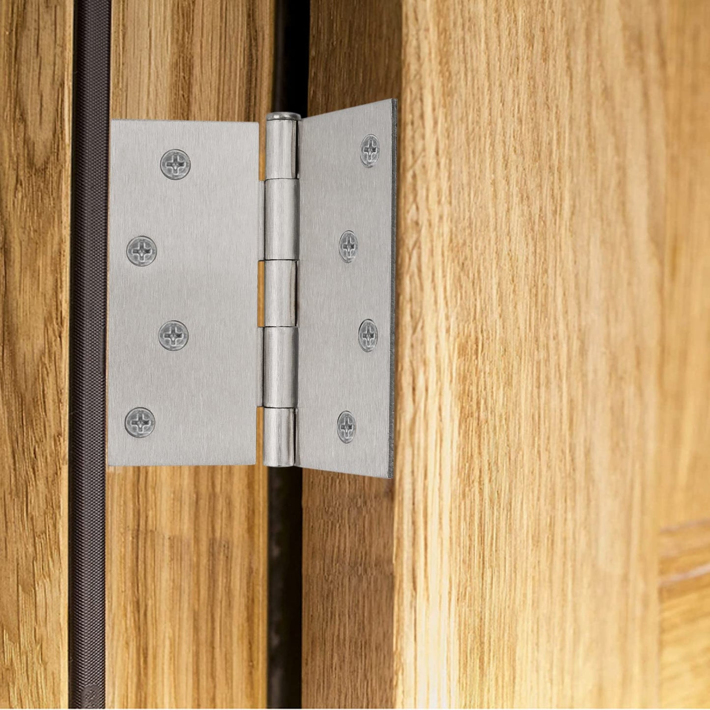 4in Brushed Nickel Butt Hinges with Square Corners Door Hinges