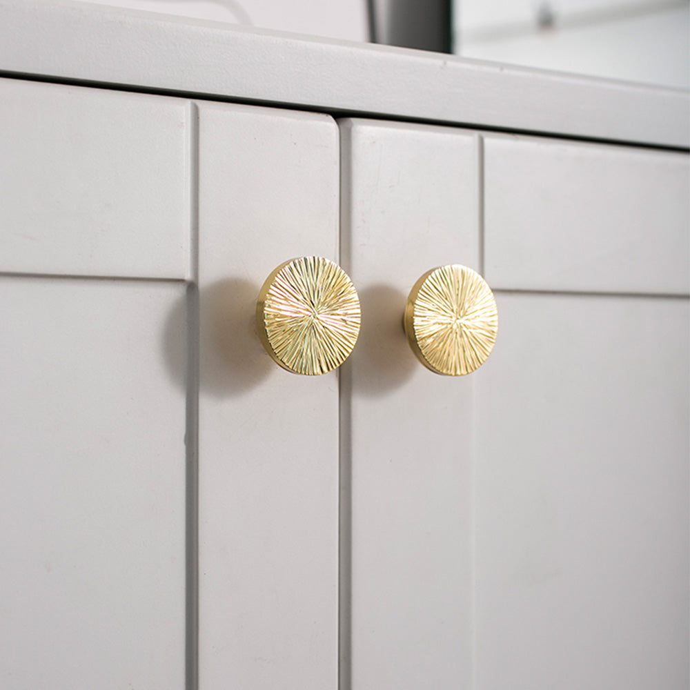 Solid Brass Texture Knob Cabinet Pulls Knobs