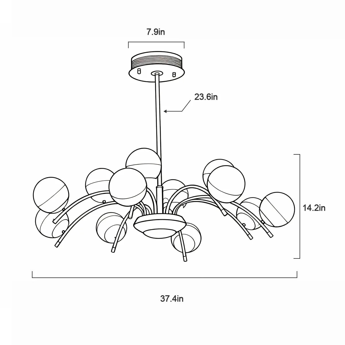 Transparent round chandelier