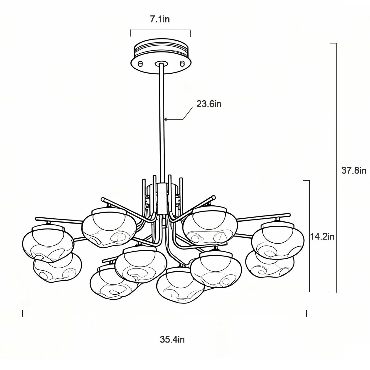 Smoked glass round pendant lamp