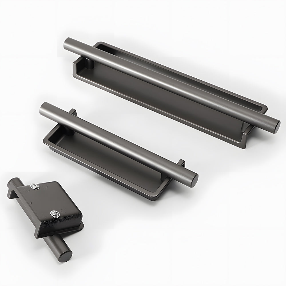 Art Deco Aluminum Alloy Recessed Door Pulls Cabinet Handles