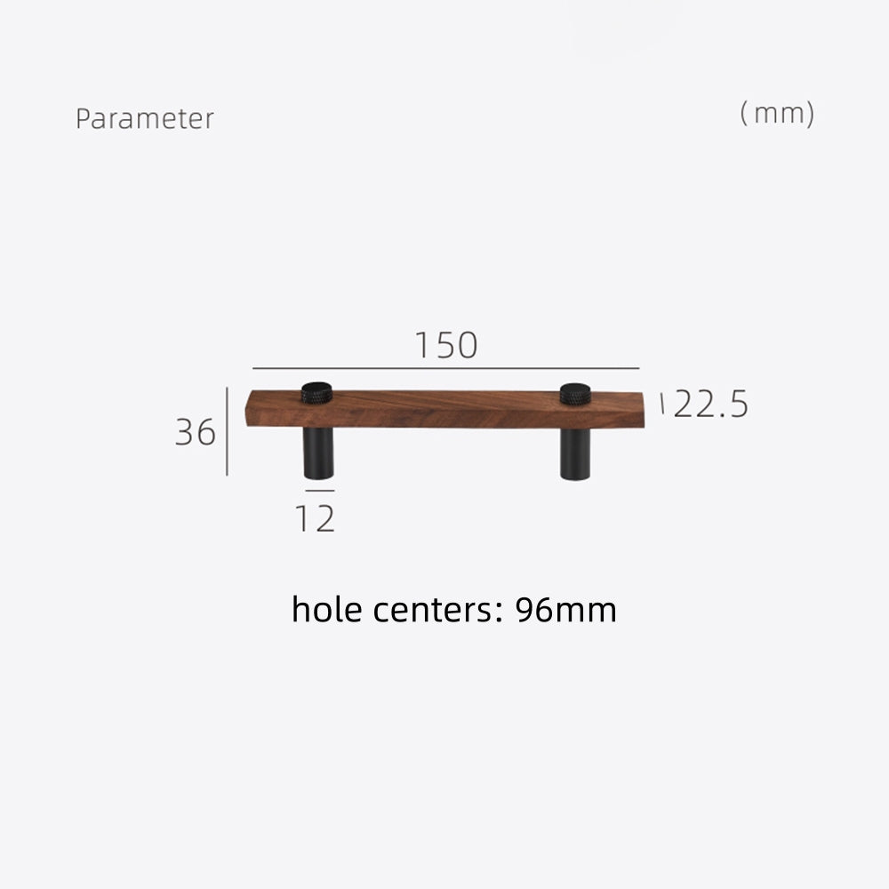 Stylish and Durable Walnut Brass Cabinet Handles