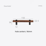 Stylish and Durable Walnut Brass Cabinet Handles