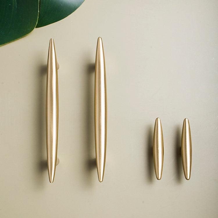 Modernist Soild Gold Brass Cabinet Handles And Kitchen Cupboard Knobs