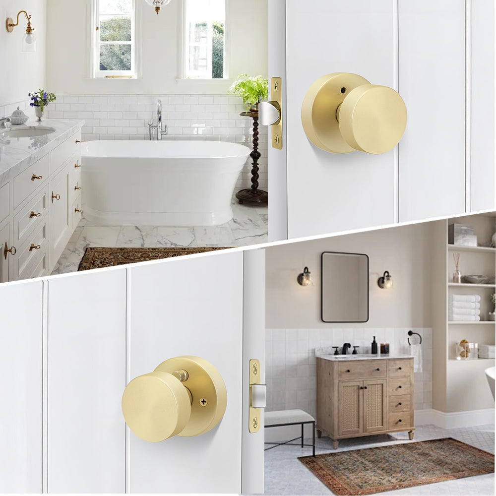 Heavy Duty Zinc Alloy Indoor Rounded Bathroom Door knobs