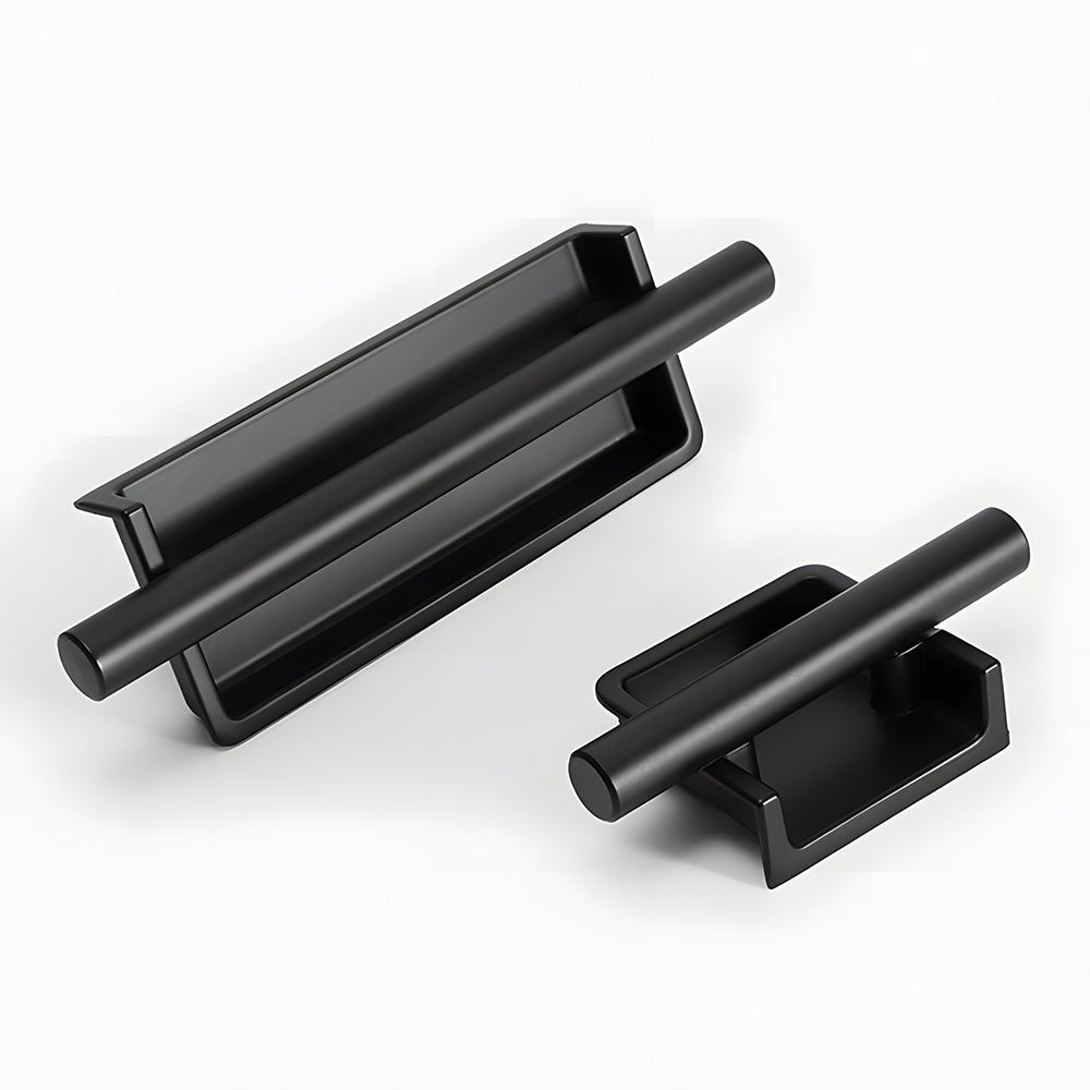 Art Deco Aluminum Alloy Recessed Door Pulls Cabinet Handles