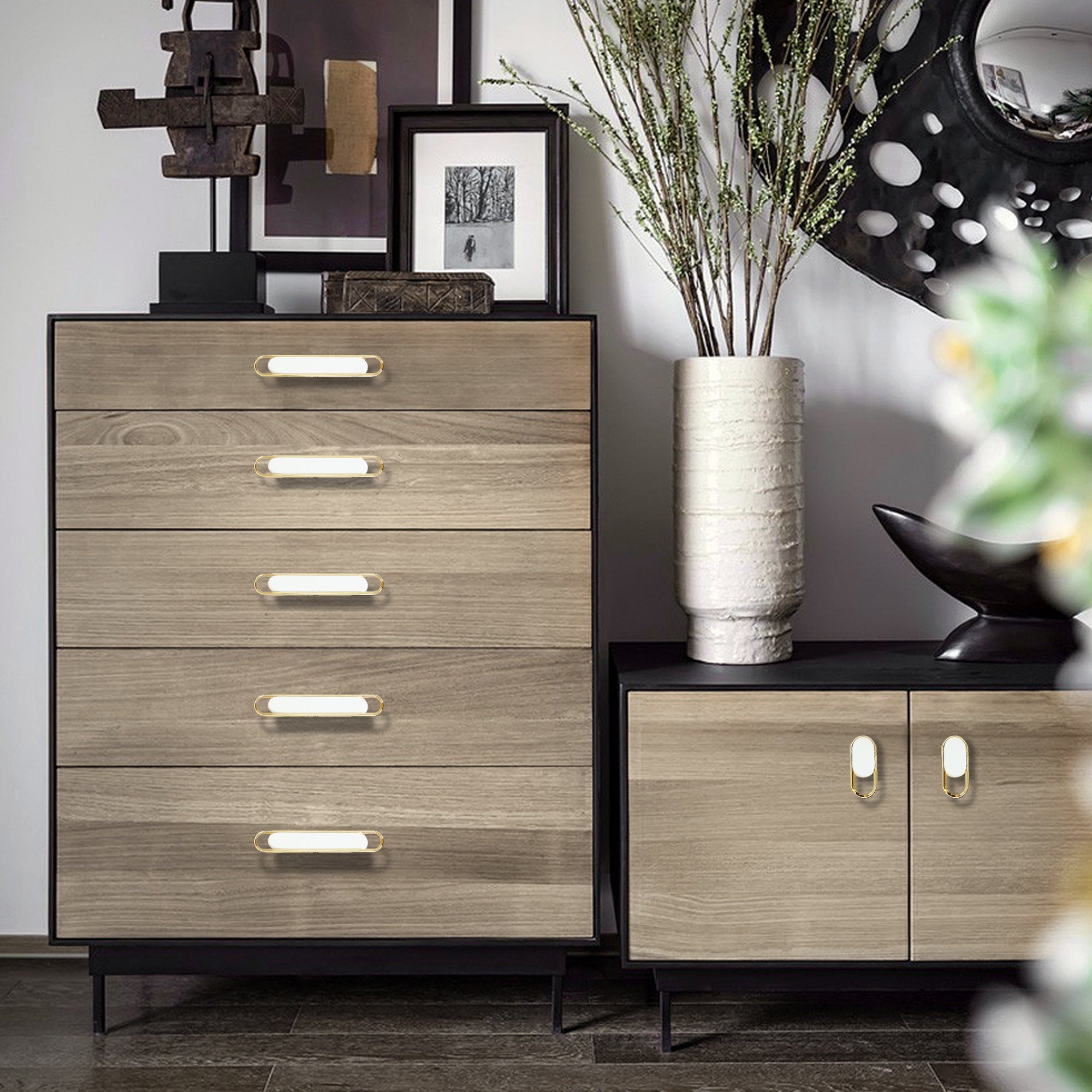 Modern Gold Chrome Kitchen Cabinet Handle and Knobs
