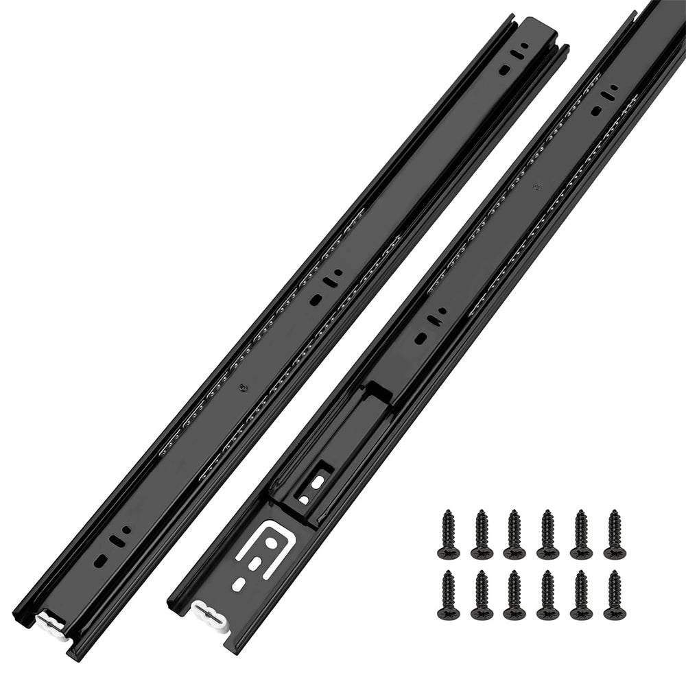 Full Extension Side Mount Slides Ball Bearing Drawer Slides 100 LB Load Capacity