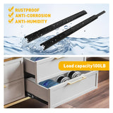 Full Extension Side Mount Slides Ball Bearing Drawer Slides 100 LB Load Capacity