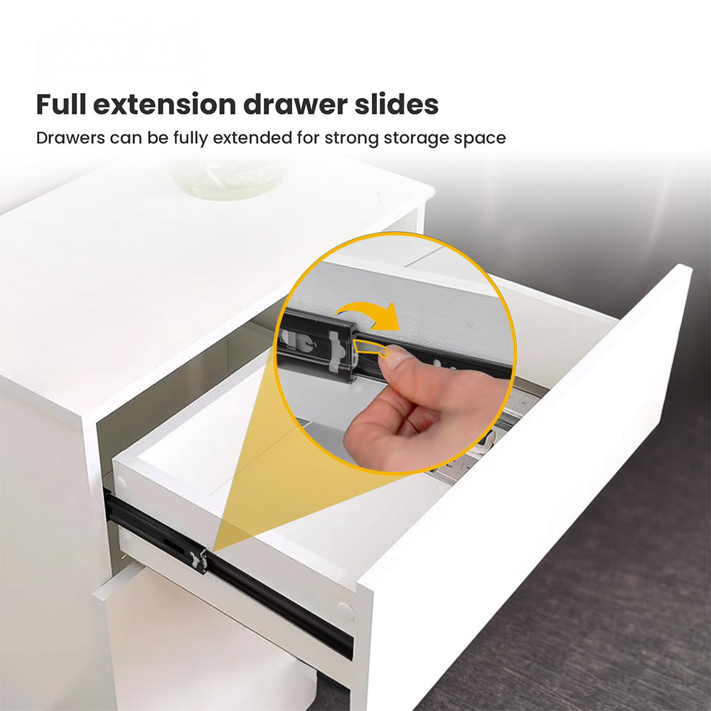 Full Extension Side Mount Slides Ball Bearing Drawer Slides 100 LB Load Capacity