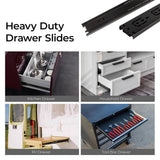 Full Extension Side Mount Slides Ball Bearing Drawer Slides 100 LB Load Capacity