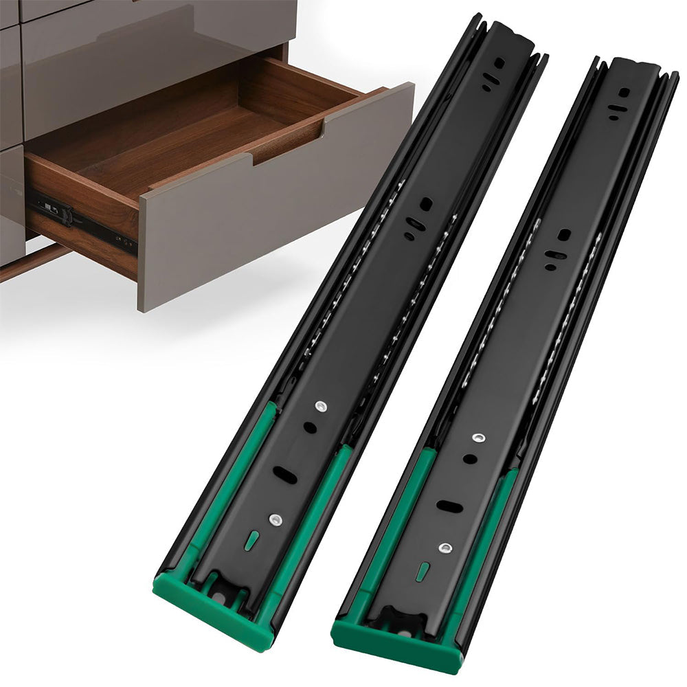 3-Section Full Extension Side Mount Slides Soft Close Drawer Slides 100 LB Load Capacity