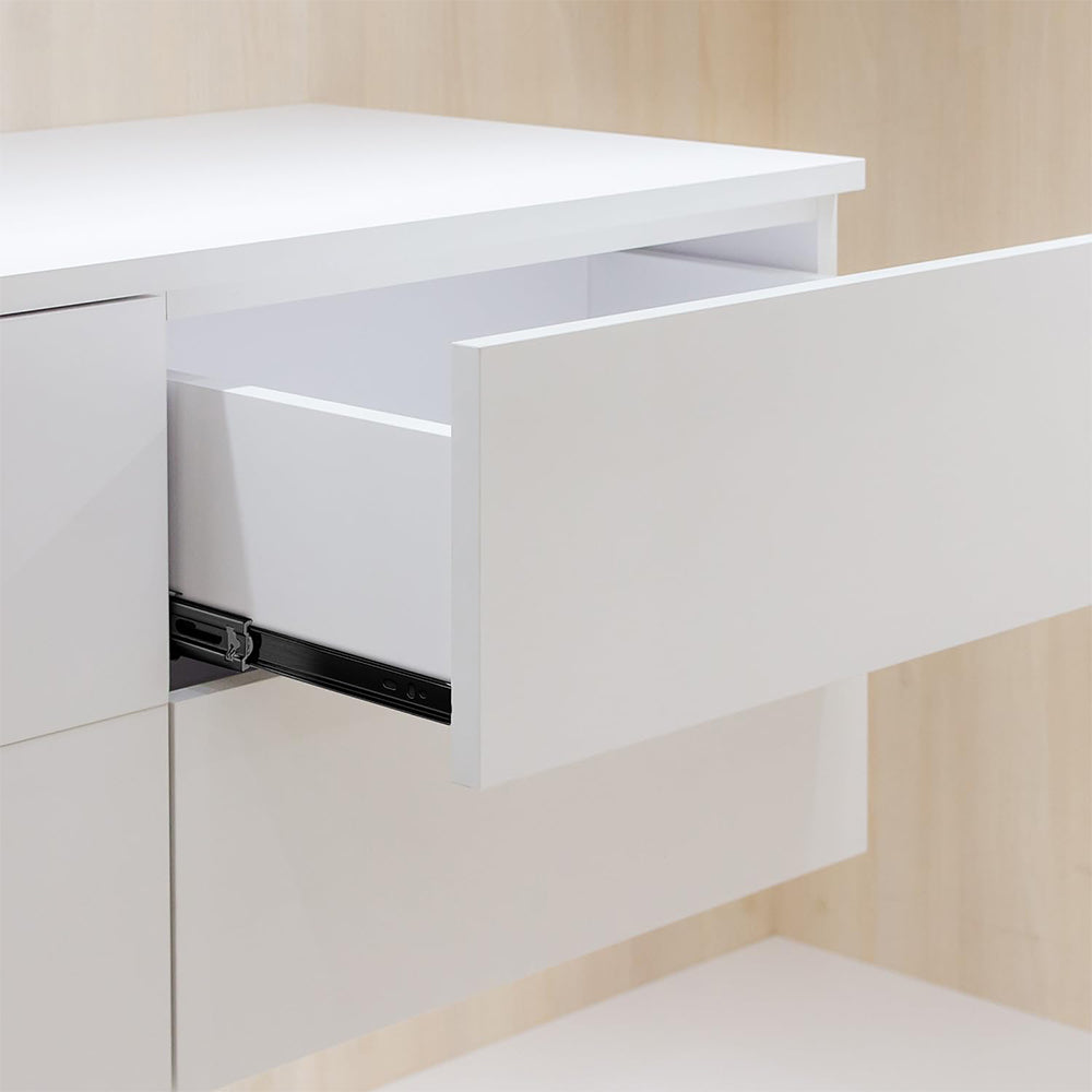 3-Section Full Extension Side Mount Slides Soft Close Drawer Slides 100 LB Load Capacity