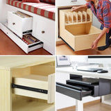 3-Section Full Extension Side Mount Slides Soft Close Drawer Slides 100 LB Load Capacity