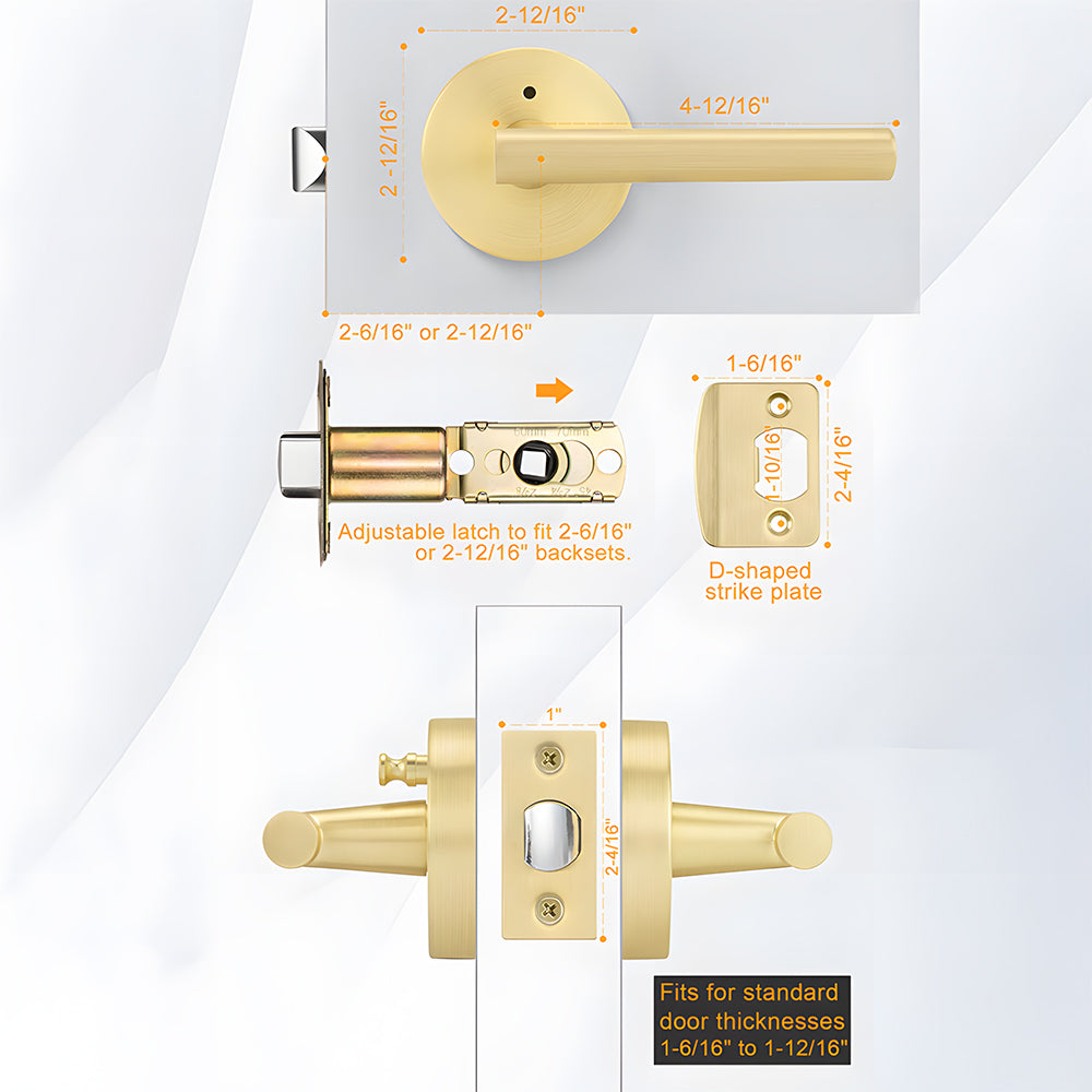 Zinc Alloy Heavy Door Handle Interior Door Levers for Bedroom