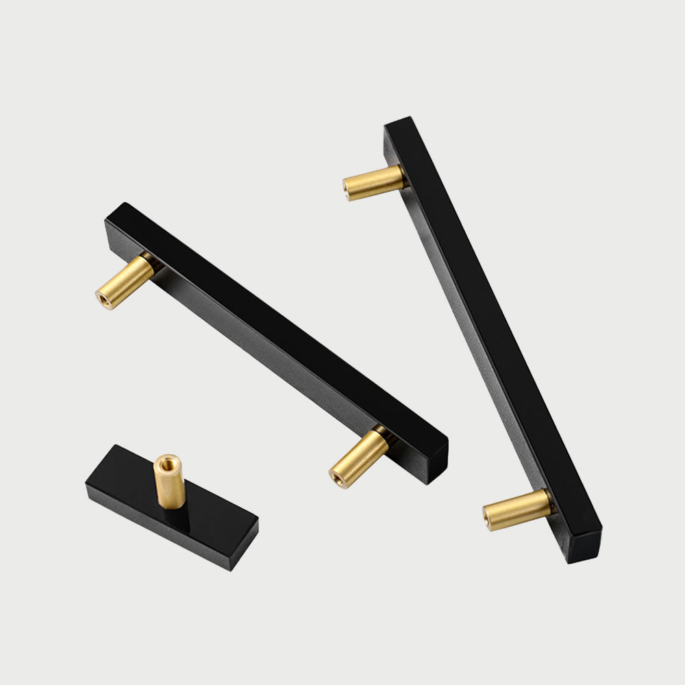 Nordic Light Luxury Marble Brass Square Cabinet Handles