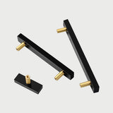 Nordic Light Luxury Marble Brass Square Cabinet Handles