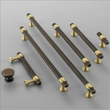 Brown & Silver Modern Brass Cabinet Drawer Handles