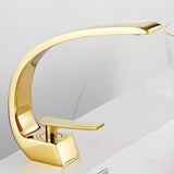 Single Handle Waterfall Arc Bathroom Sink Faucet