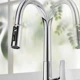 Deck Mounted Pull Out Hot Cold Mixer Kitchen Sink Faucet