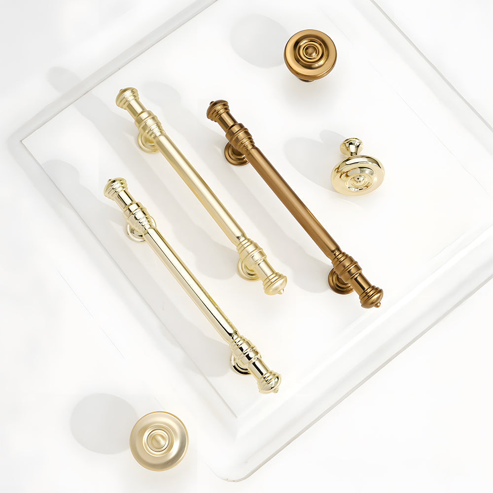 Light Luxury French Gold Wardrobe Door Drawer Cabinet Handles
