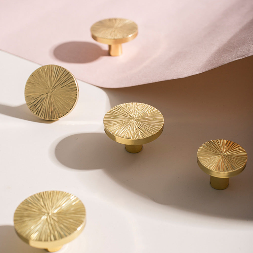 Solid Brass Texture Knob Cabinet Pulls Knobs