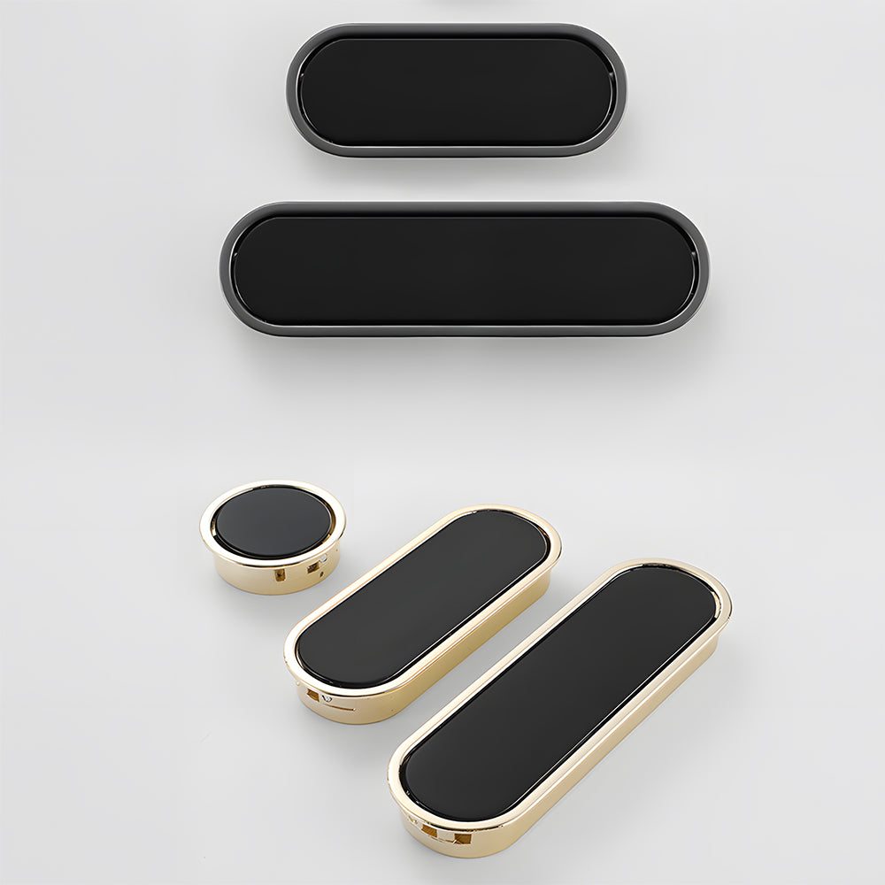Simple Black Hidden Recessed Cabinet Pulls
