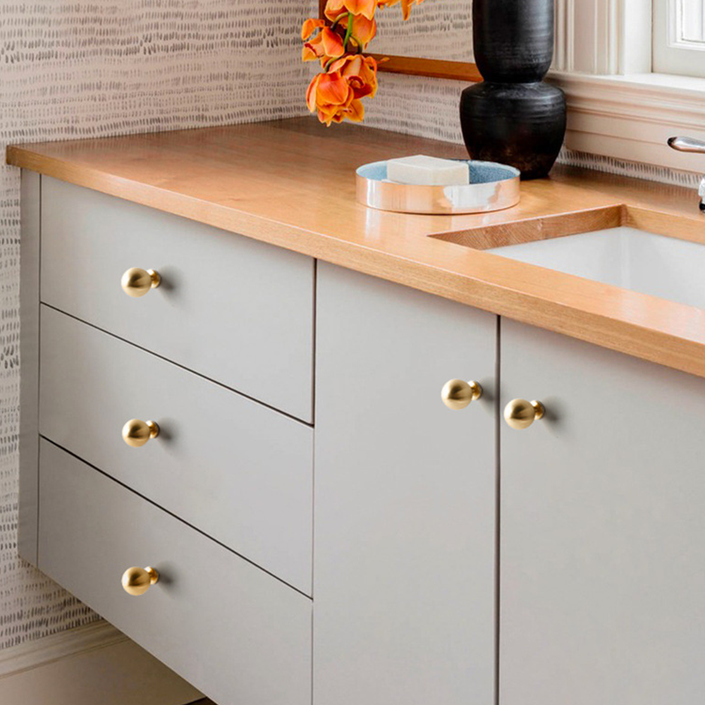 Champagne Gold Round Cabinet Knobs