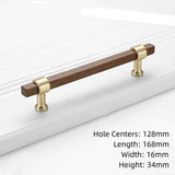 Black Walnut Square Cabinet Handles Beech Wood Drawer Pulls