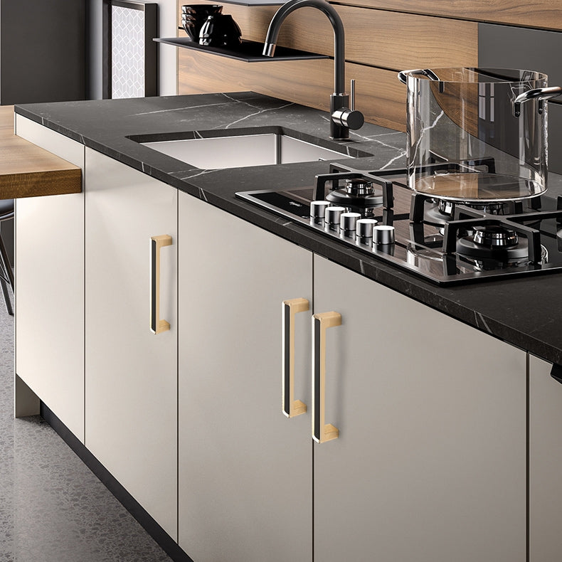 Luxury Zinc Alloy Black Gold Cabinet Handles