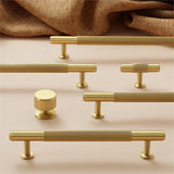 Modern Solid Brass Striped Bar Cabinet and Drawer Pulls