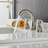 Retro Crystal Handles 3 Holes Widespread Bathroom Faucet