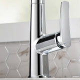 Deck Mounted Pull Out Hot Cold Mixer Kitchen Sink Faucet