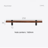 Stylish and Durable Walnut Brass Cabinet Handles