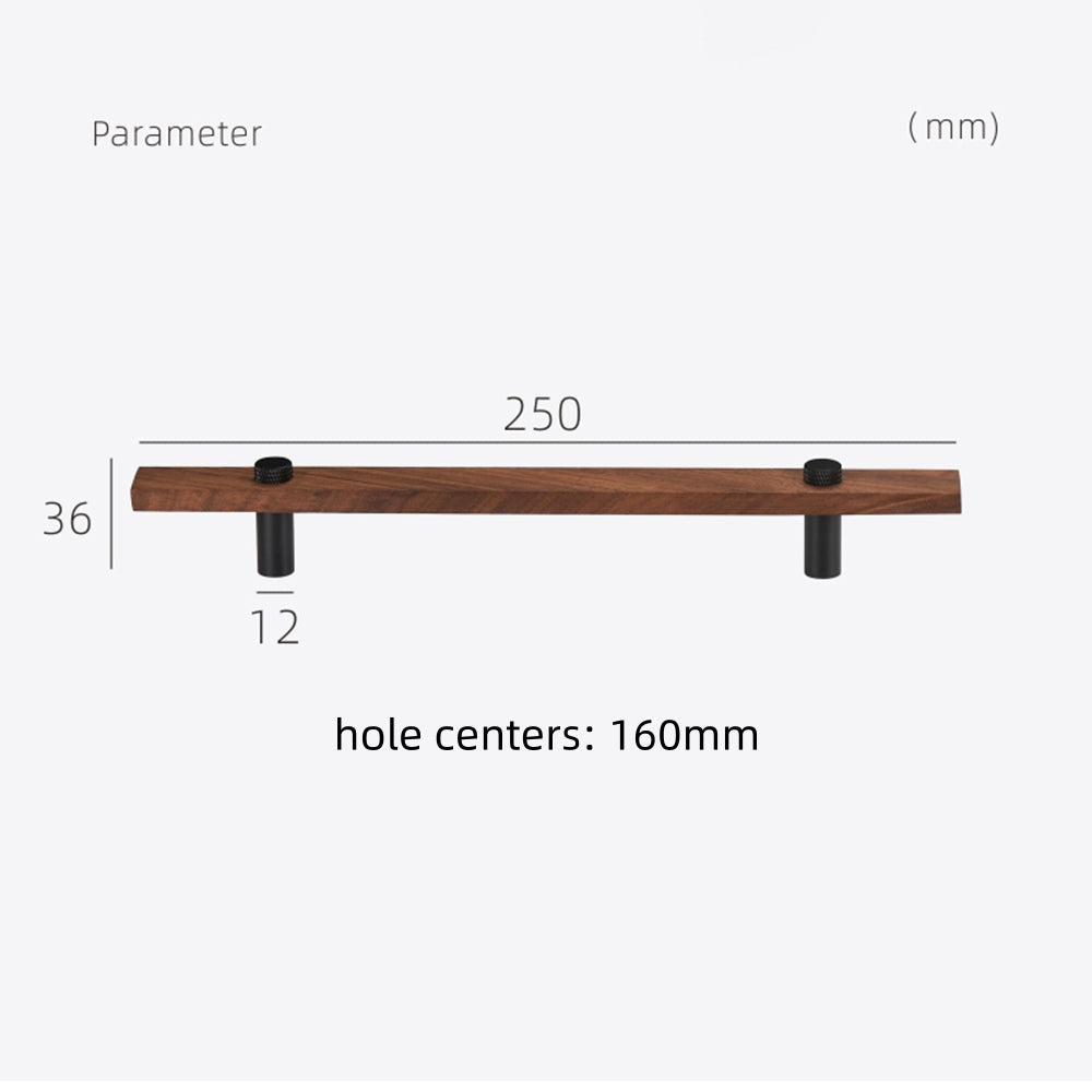 Stylish and Durable Walnut Brass Cabinet Handles