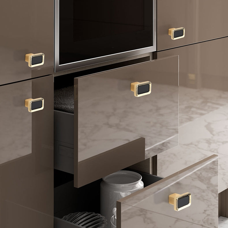Luxury Zinc Alloy Black Gold Cabinet Handles