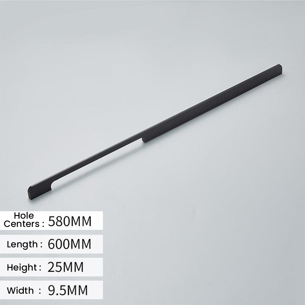 Modern Black Long Cabinet and Drawer Handles
