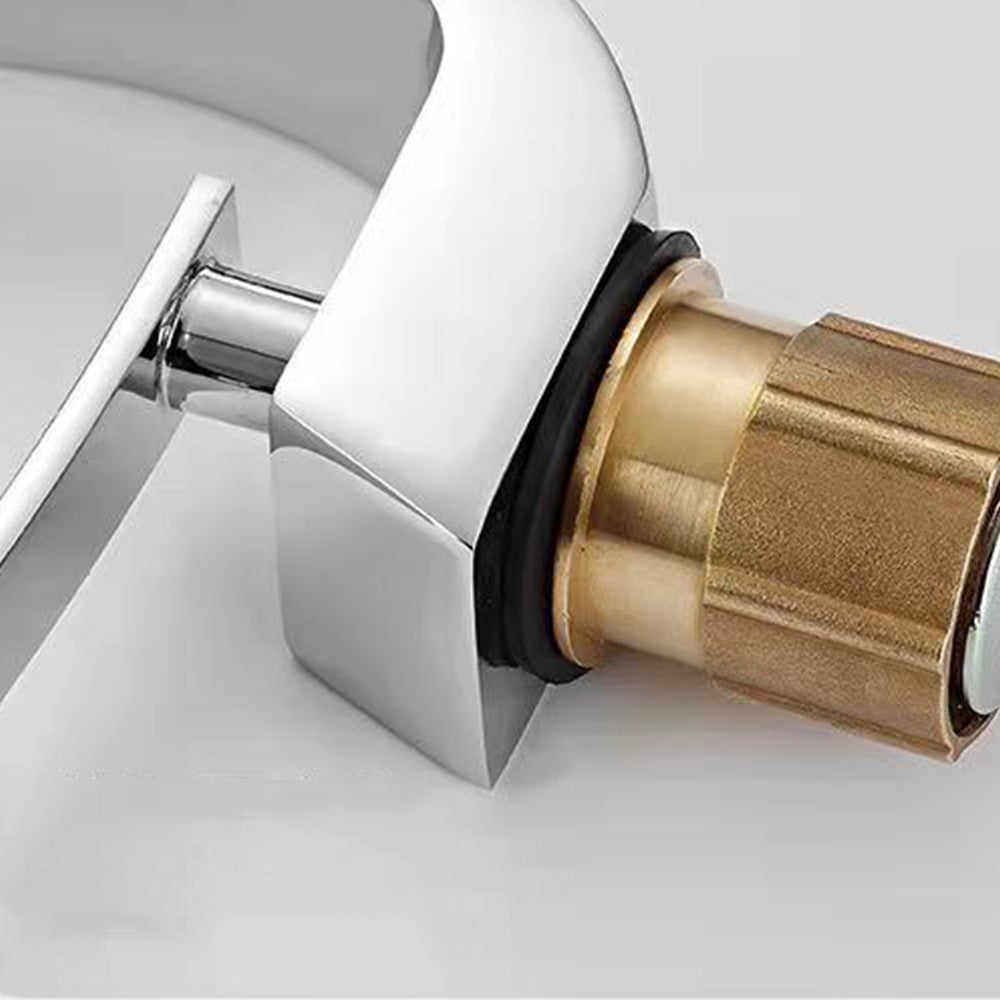 Single Handle Waterfall Arc Bathroom Sink Faucet