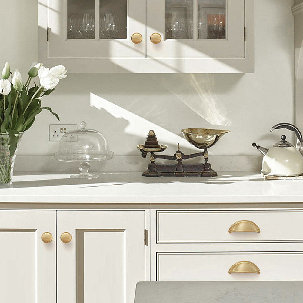 Modern Brass Cabinet Cup Pulls